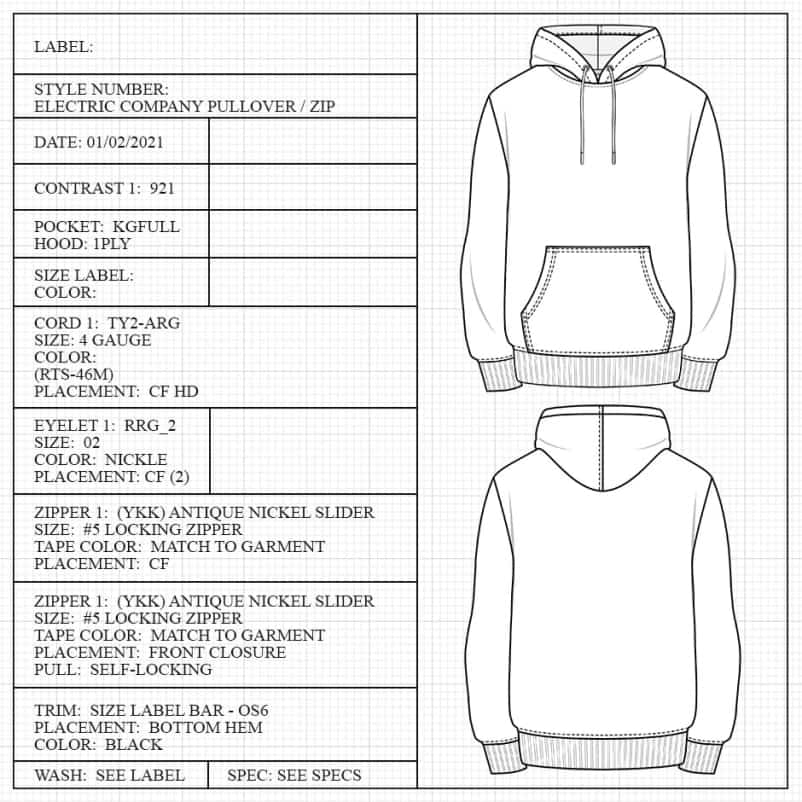Sweatshirt measuring guide