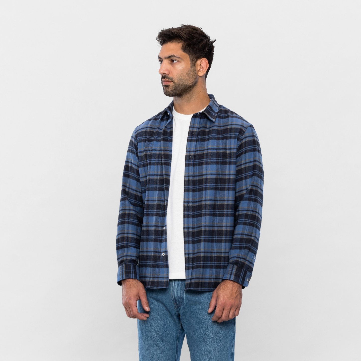 Flannel 160 g Blue black plaid