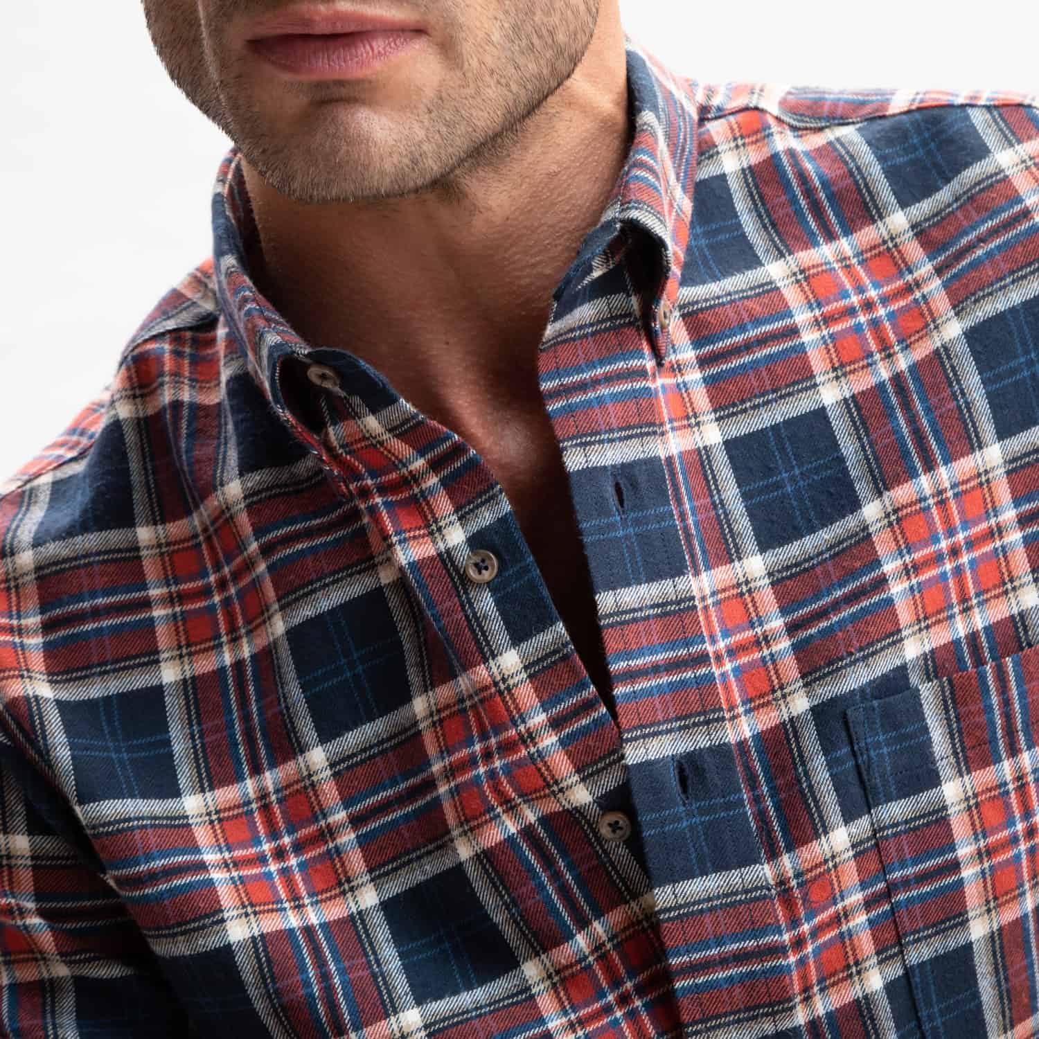 Red and Blue Men's Flannel Shirt - Made in USA - Todd Shelton