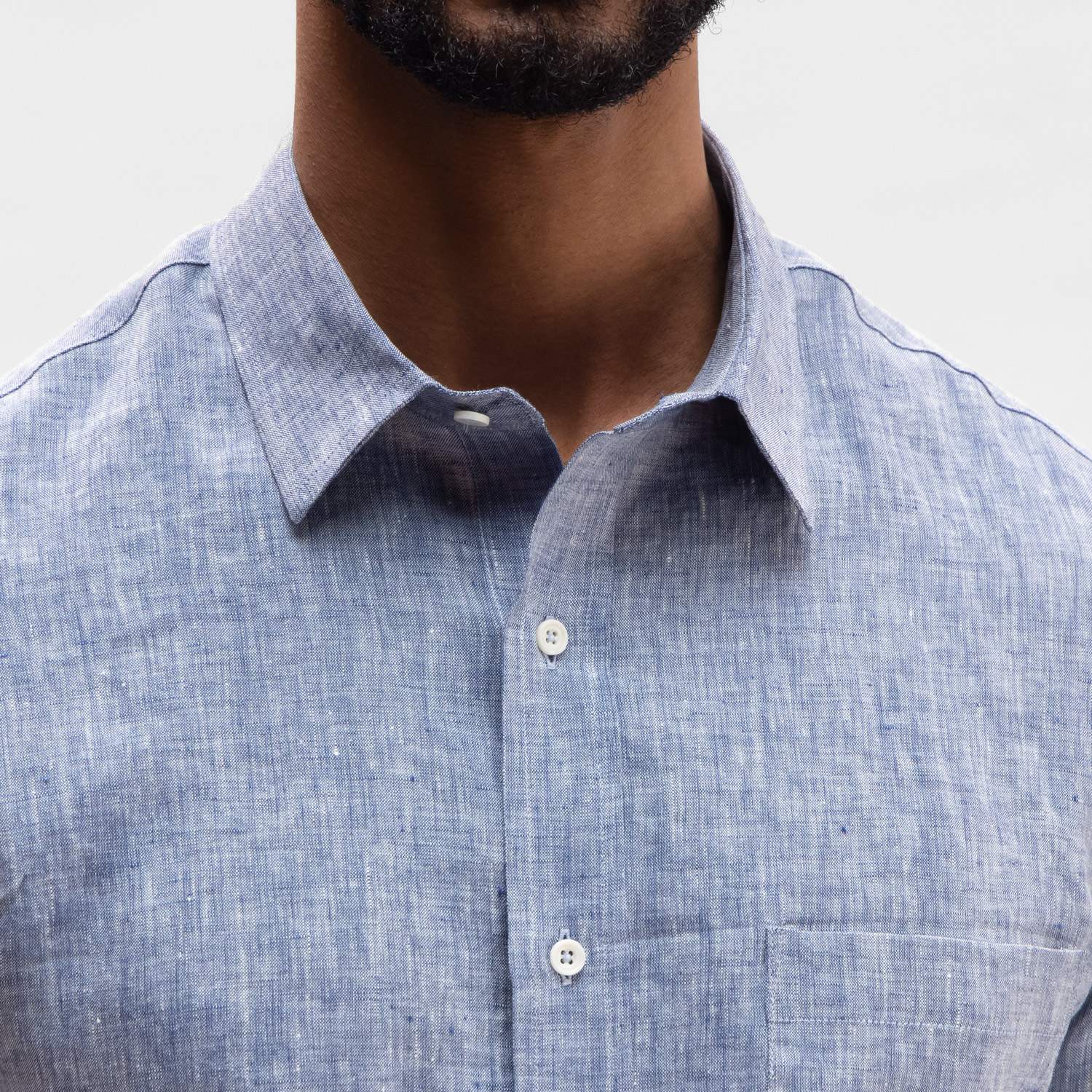 Portuguese Linen Navy - Shirt made in USA from Portuguese fabric