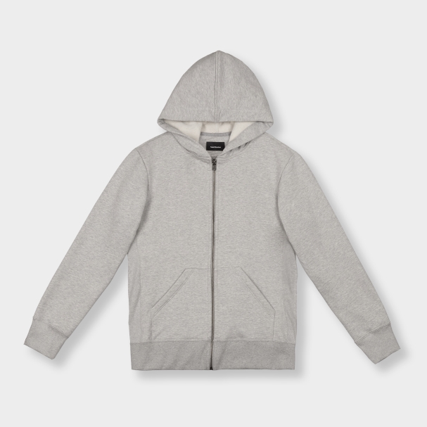 Heather Grey Zip-Up Hoodie