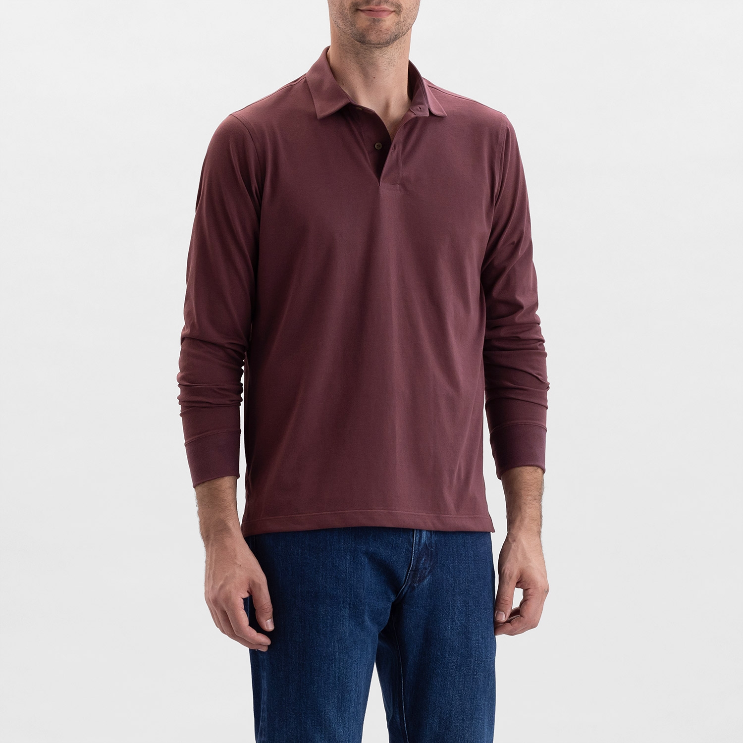 Comfort Long Sleeve Polo Eggplant - T-Shirts made in USA