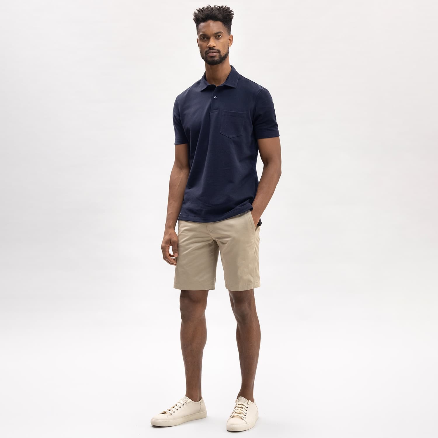 Pique Polo Navy - Polo shirts made in USA from Portuguese fabric