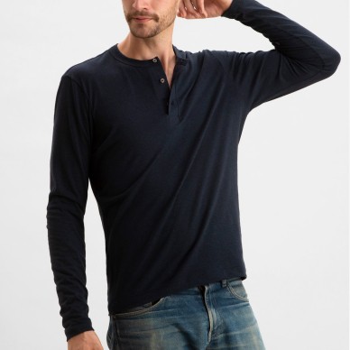 Thermal Waffle Henley Heather Grey - Todd Shelton