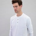 mens long sleeve white henley